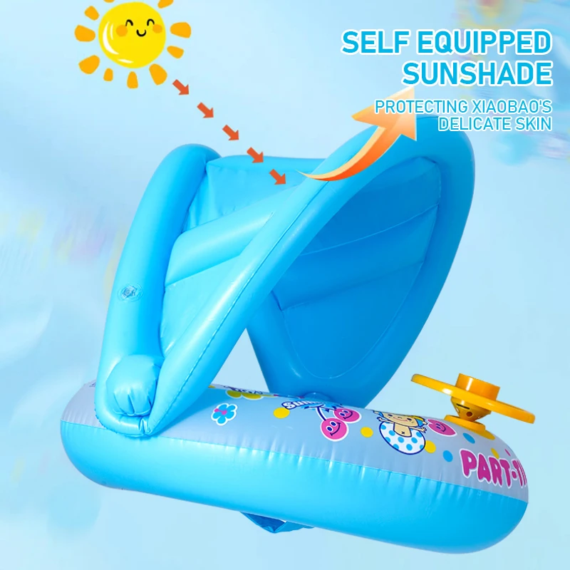 Kids Outdoor Nature Toys - حلقة سباحة عائمة للمياه مع عجلة