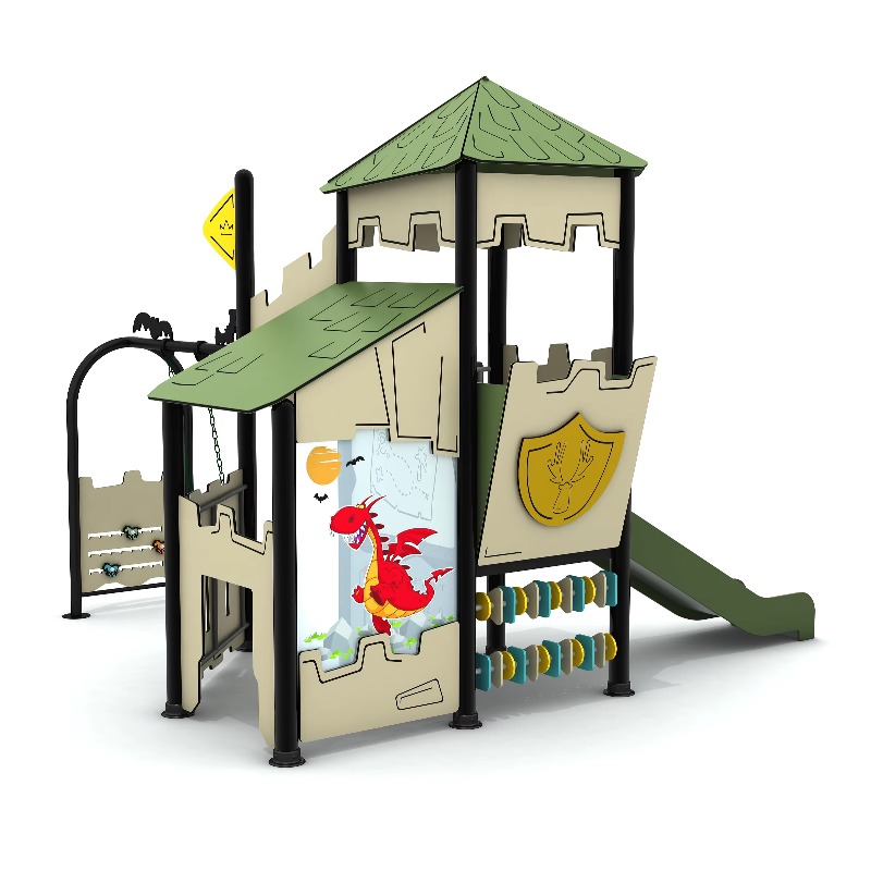 Kids Outdoor Climbing Structure - مجموعة ألعاب خشبية خارجية مع بيت