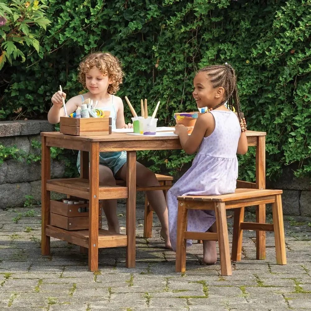 Kids Outdoor Activity Table - طاولة أطفال خارجية مع مقعدين: طاولة