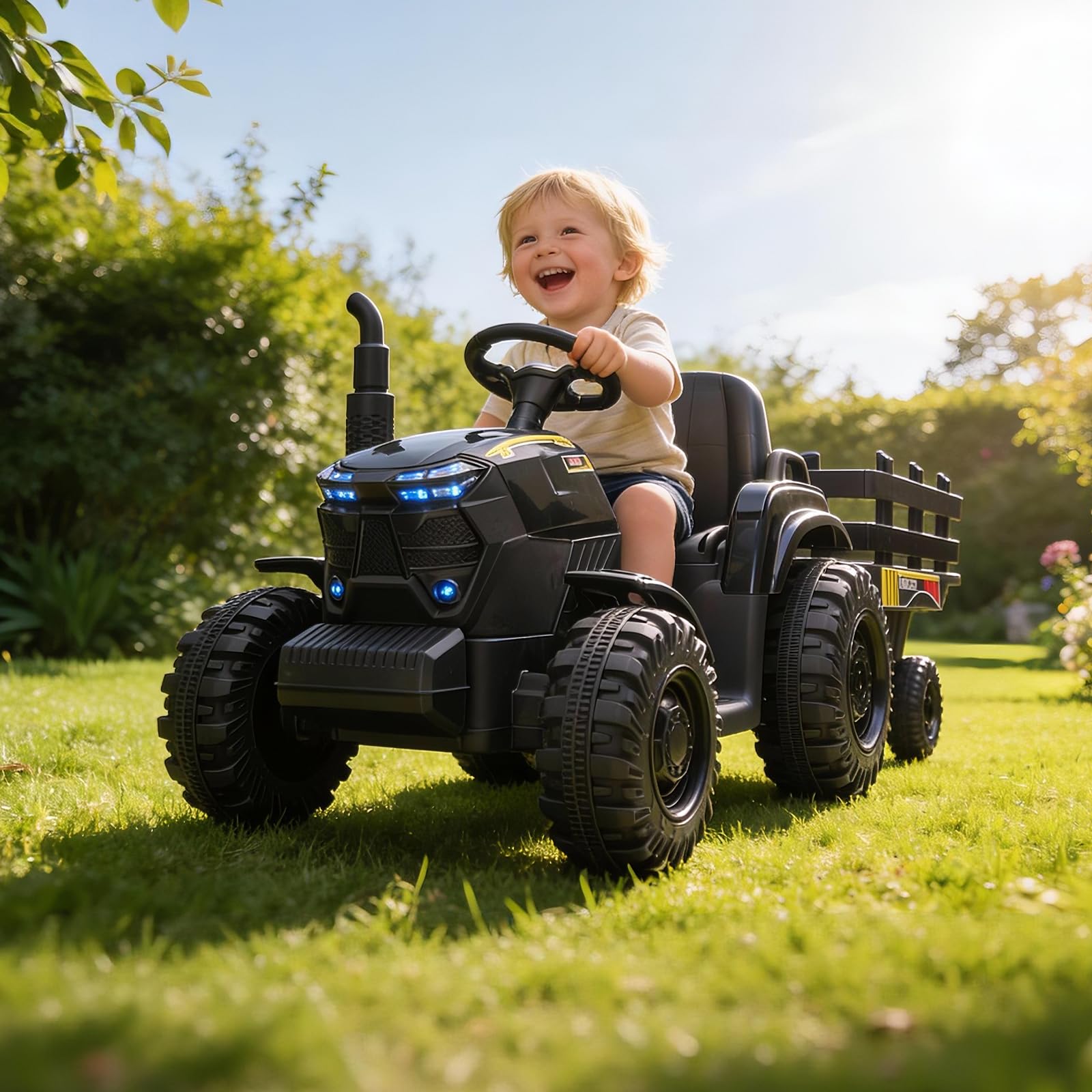 Kids Outdoor Music - جرار كهربائي للأطفال 12 فولت مع