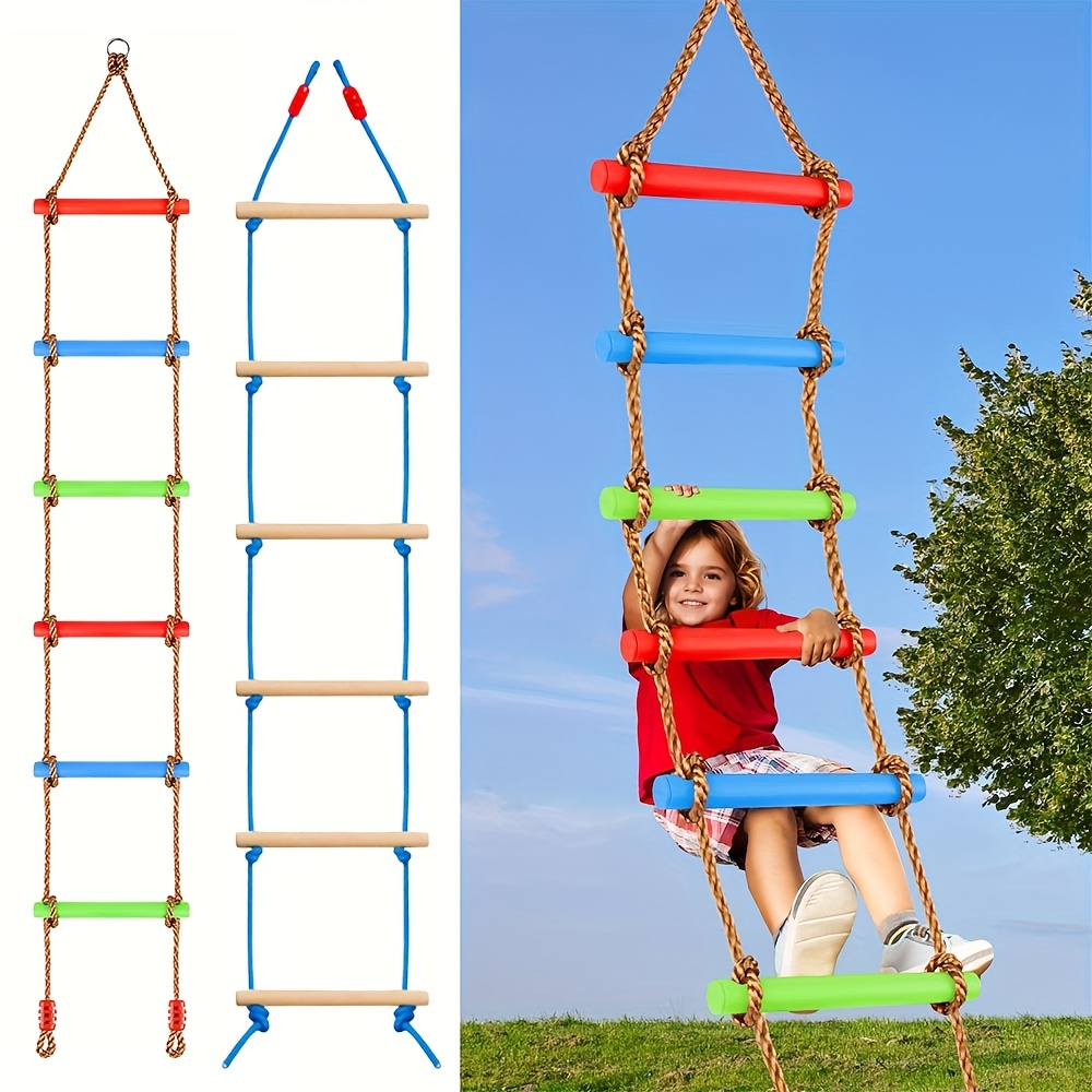 Kids Outdoor Climbing Structure - سلم تسلق ملون للأطفال مع أرجوحة،