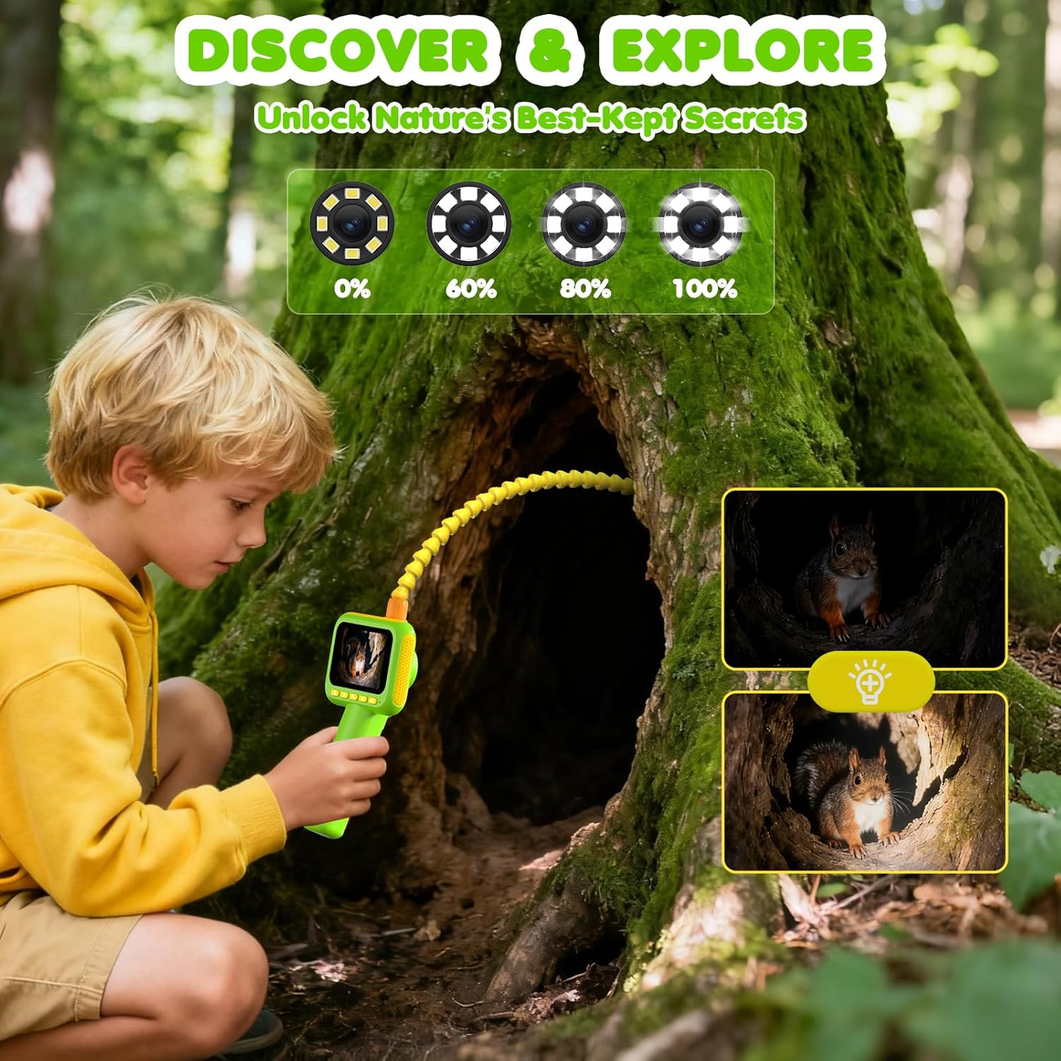 Kids Outdoor Nature Toys - منظار داخلي للأطفال، كاميرا فحص على