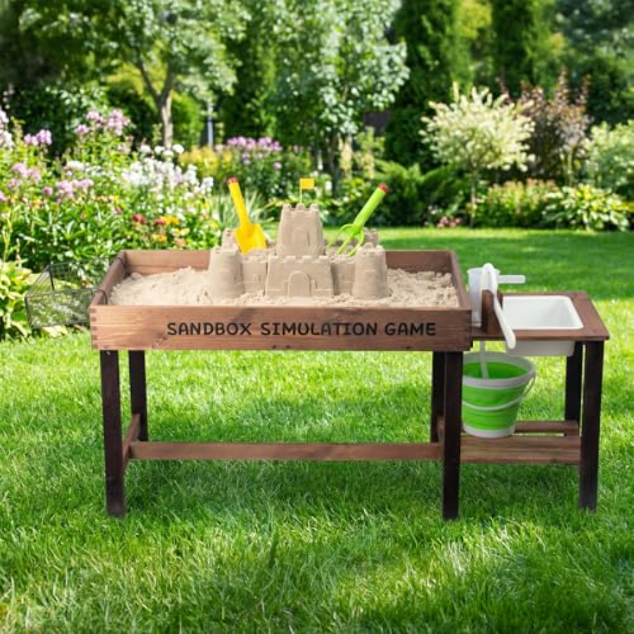 Kids Outdoor Activity Table - طاولة رمل خشبية خارجية للأطفال من