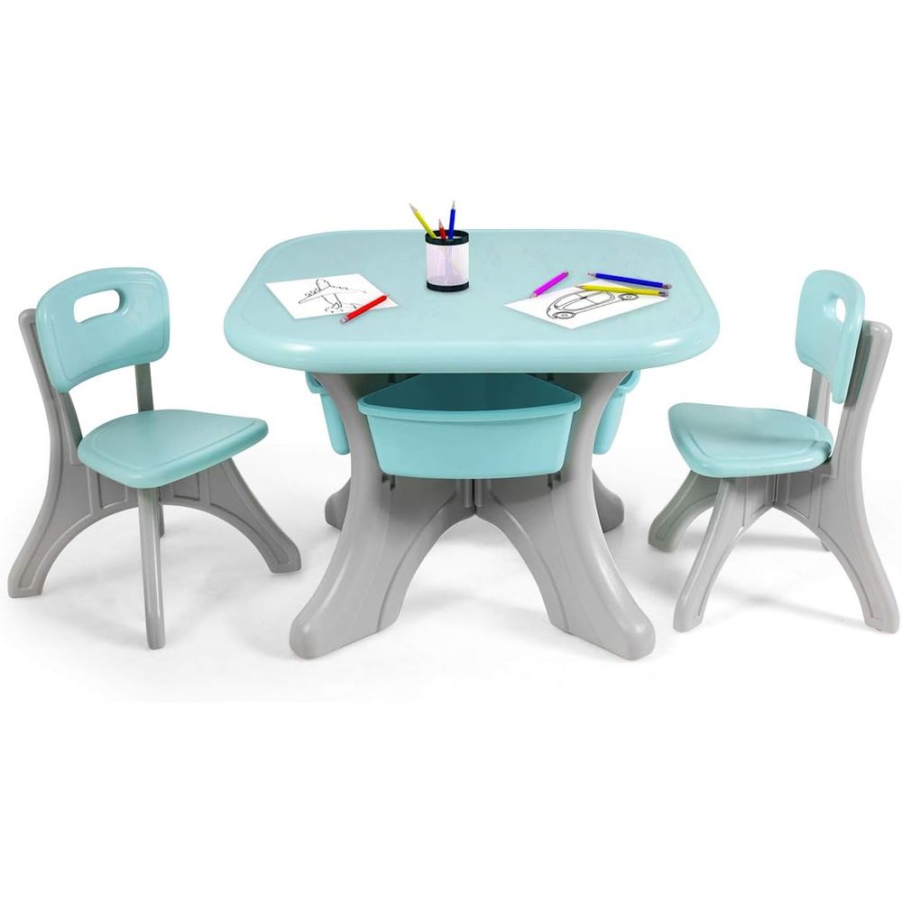 Kids Outdoor Table And Chair Set - طاولة وكراسي للأطفال، مجموعة مكتب نشاط