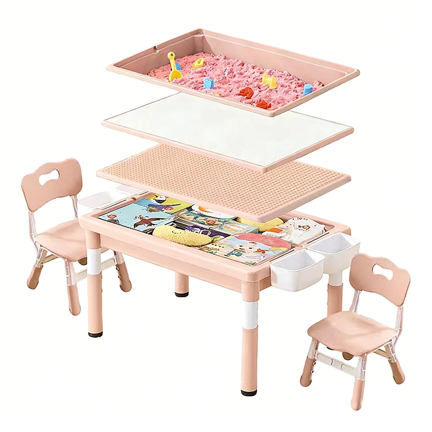 Kids Outdoor Activity Table - طاولة أنشطة للأطفال مع وحدة تخزين،