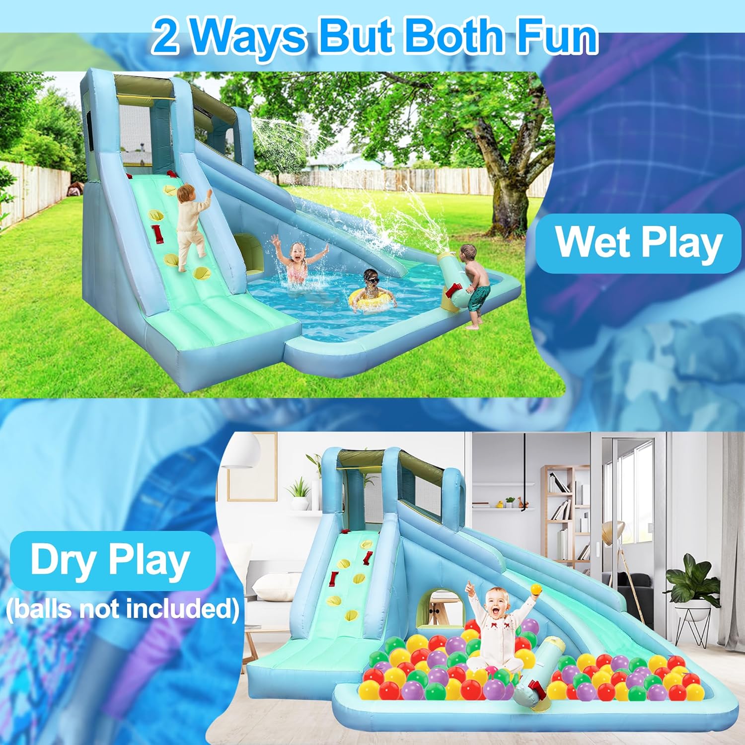 منزلق مائي قابل للنفخ للأطفال  - مراجعة Kids Outdoor House وسعره