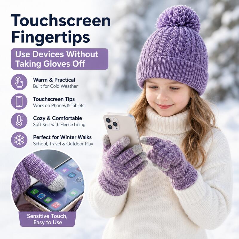 طقم قبعة شتوية محبوكة للأطفال  - مراجعة Kids Outdoor Gloves وسعره
