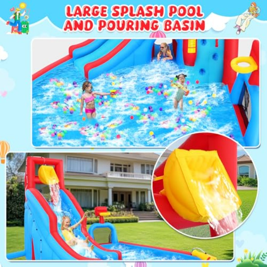 منزلق مائي خارجي قابل للنفخ لل - مراجعة Kids Outdoor House وسعره