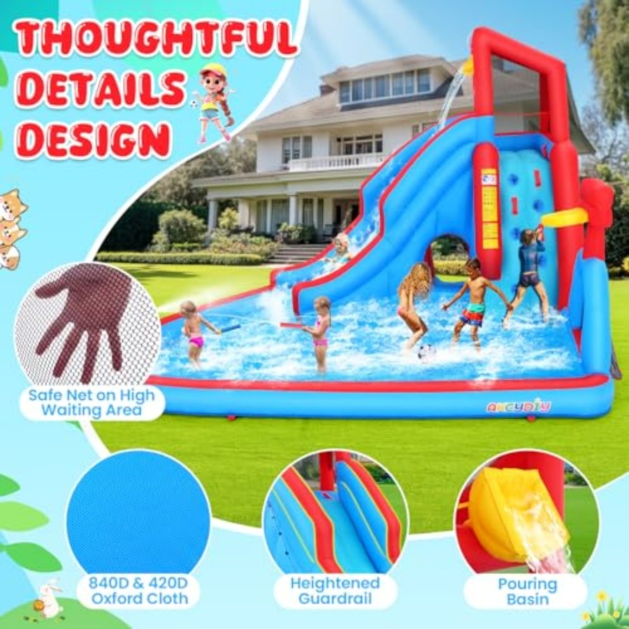 منزلق مائي خارجي قابل للنفخ لل - مراجعة Kids Outdoor House وسعره
