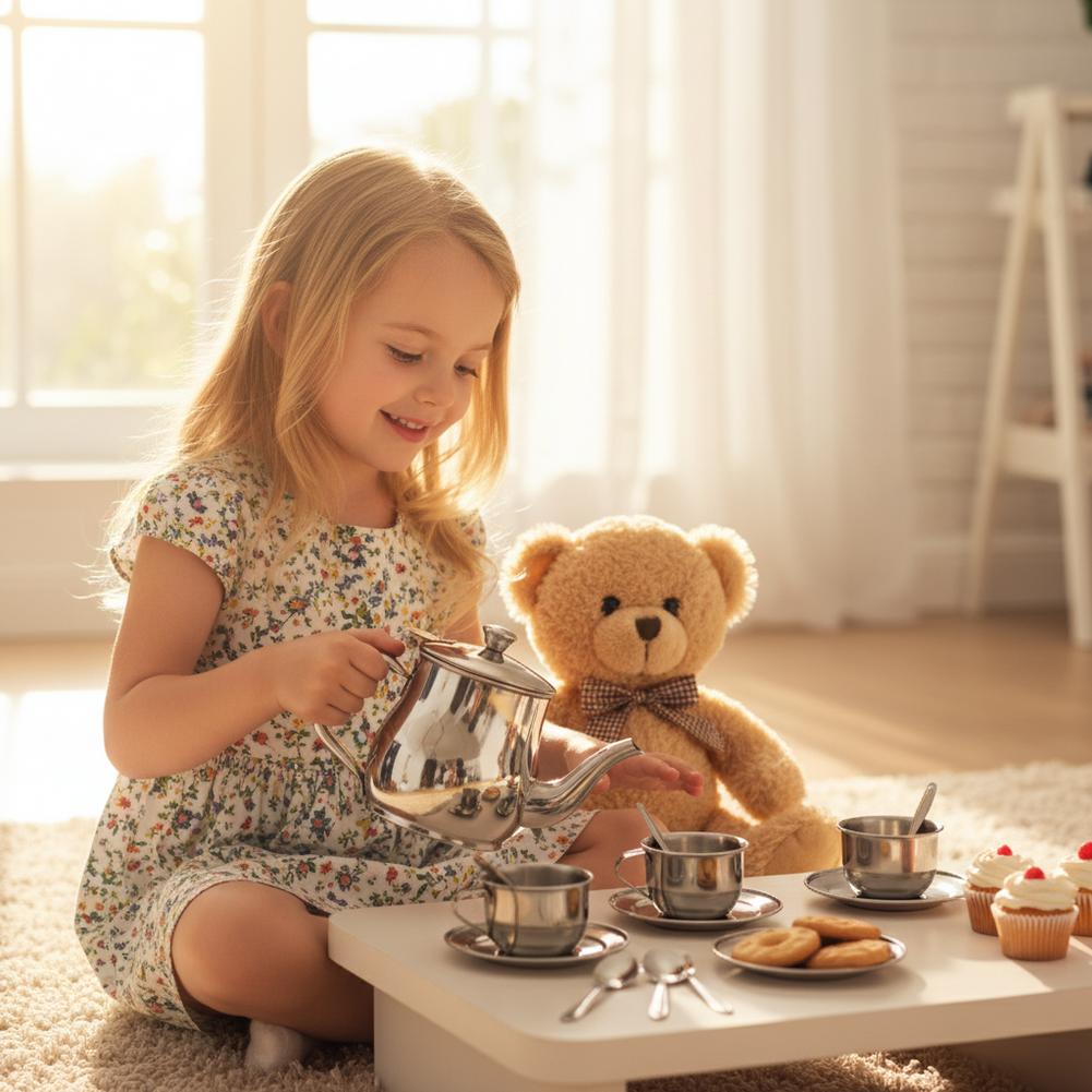 طقم شاي من الفولاذ المقاوم للص - مراجعة Kids Outdoor Dining Set وسعره