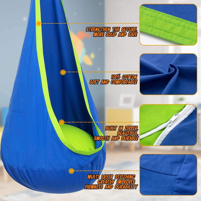 كرسي أرجوحة معلق للأطفال مع وس - مراجعة Kids Outdoor Swing Chair وسعره