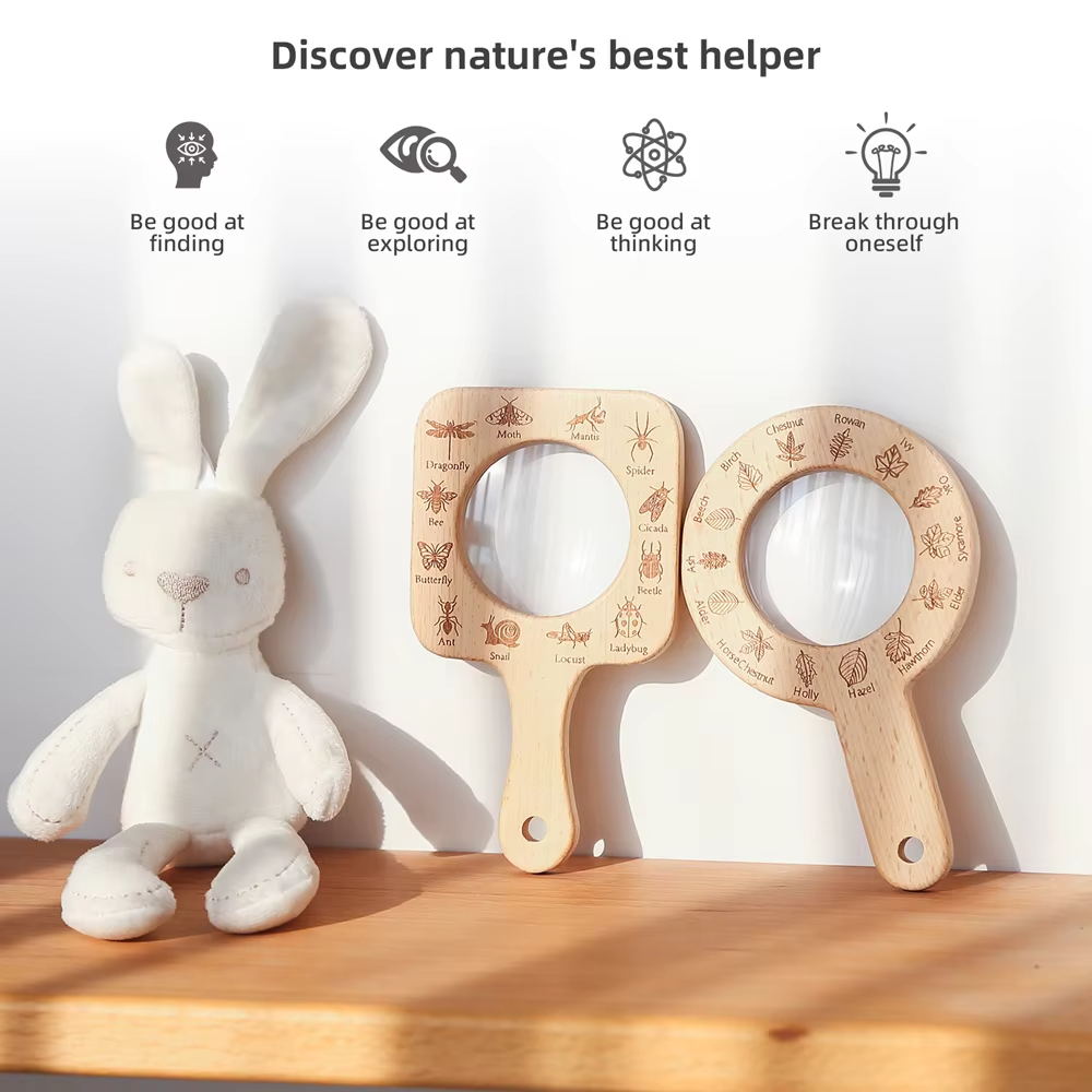 عدسة مكبرة خشبية للأطفال لاستك - مراجعة Kids Outdoor Nature Toys وسعره