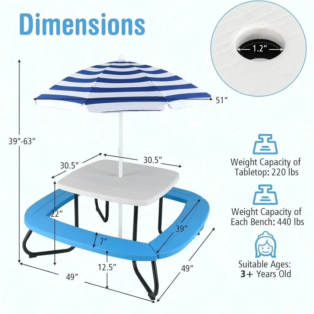 طاولة نزهة للأطفال تتسع لـ 8 أ - مراجعة Kids Outdoor Activity Table وسعره