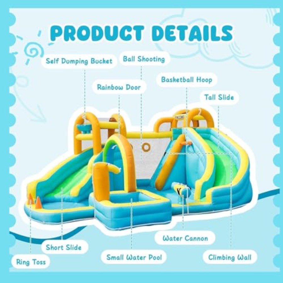 منزلق مائي قابل للنفخ للأطفال  - مراجعة Kids Outdoor Water وسعره