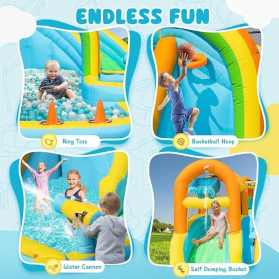 منزلق مائي قابل للنفخ للأطفال  - مراجعة Kids Outdoor Water وسعره