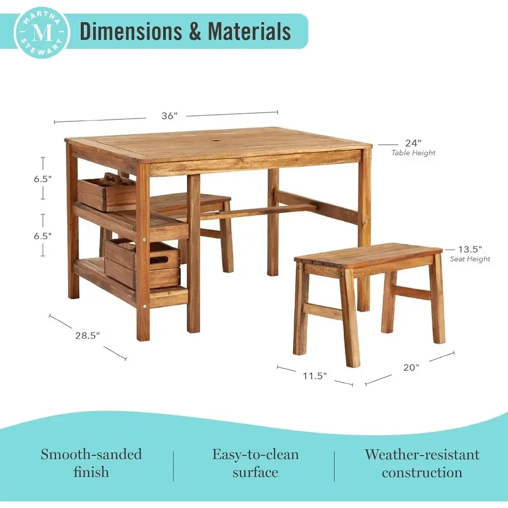طاولة أطفال خارجية مع مقعدين:  - مراجعة Kids Outdoor Activity Table وسعره