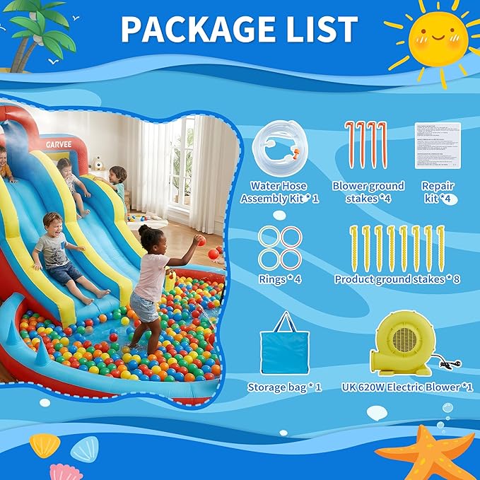 حديقة مائية قابلة للنفخ 8 في 1 - مراجعة Kids Outdoor Water وسعره