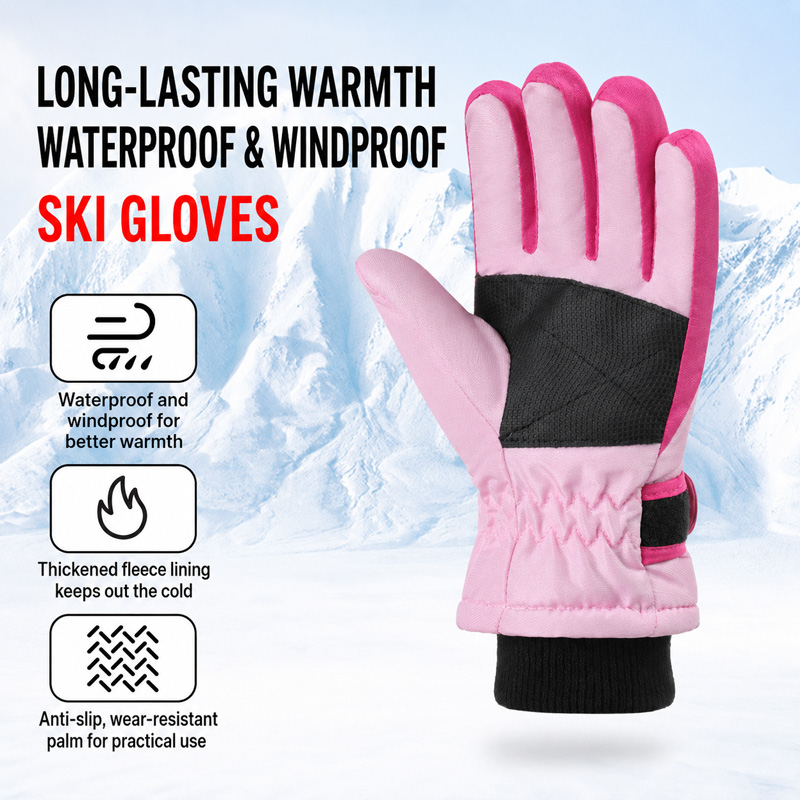 قفازات تزلج شتوية للأطفال مقاو - مراجعة Kids Outdoor Gloves وسعره