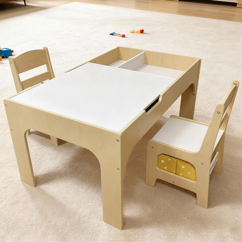 طاولة وكراسي خشبية عصرية للأطف - مراجعة Kids Outdoor Table And Chair Set وسعره