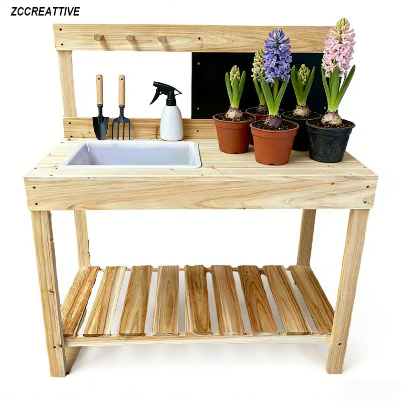 طاولة زراعة خشبية للأطفال من Z - مراجعة Kids Outdoor Mud Table وسعره