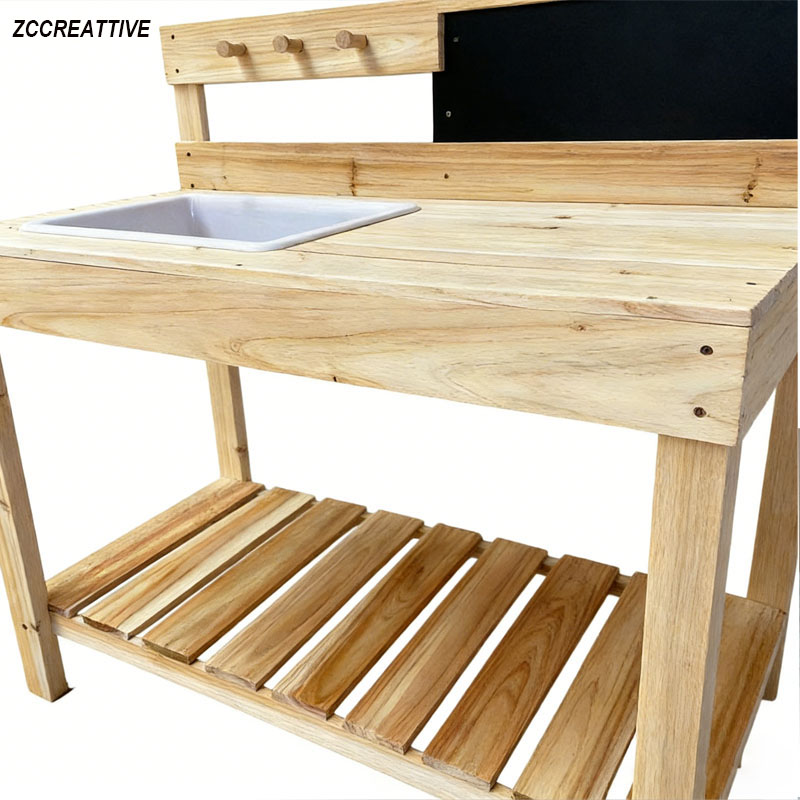 طاولة زراعة خشبية للأطفال من Z - مراجعة Kids Outdoor Mud Table وسعره