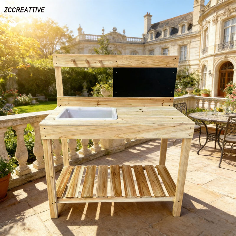 طاولة زراعة خشبية للأطفال من Z - مراجعة Kids Outdoor Mud Table وسعره