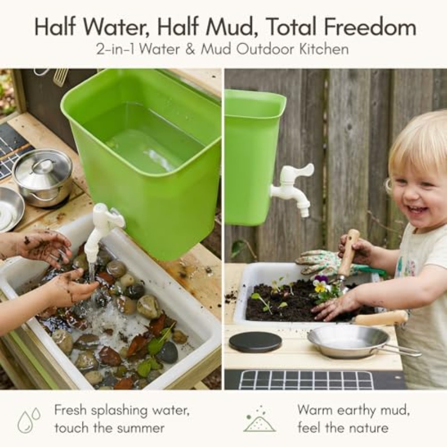 مطبخ طيني خارجي للأطفال: مجموع - مراجعة Kids Outdoor Mud Table وسعره