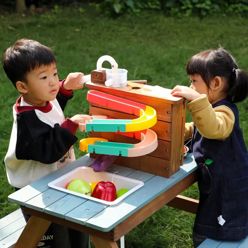 طاولة نزهة خشبية للأطفال مع كر - مراجعة Kids Outdoor Mud Table وسعره