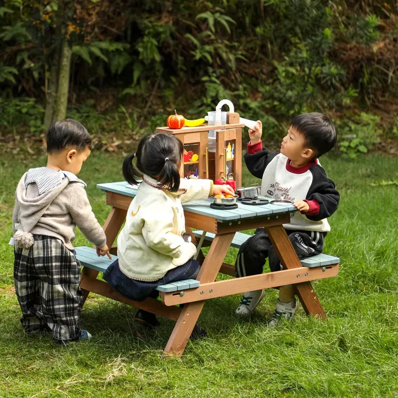 طاولة نزهة خشبية للأطفال مع كر - مراجعة Kids Outdoor Mud Table وسعره