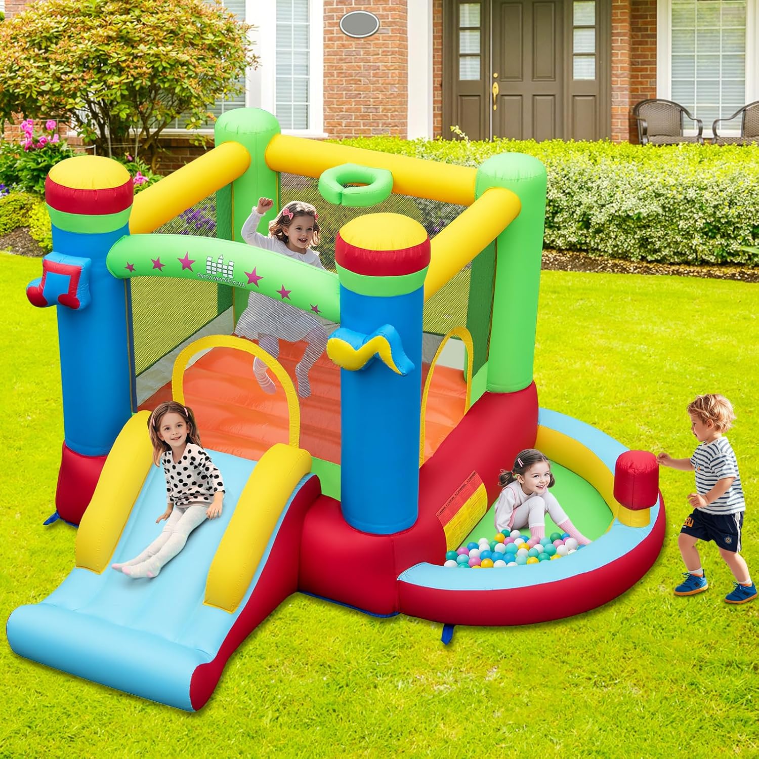 بيت قفز قابل للنفخ مع حوض كرات - مراجعة Kids Outdoor House وسعره