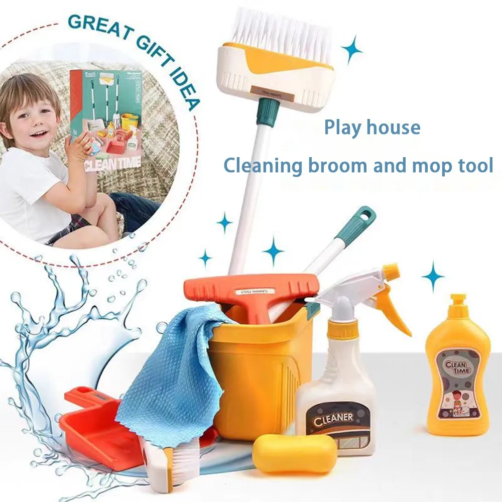 12 قطعة/المجموعة الاطفال تنظيف - مراجعة Kids Outdoor Broom وسعره