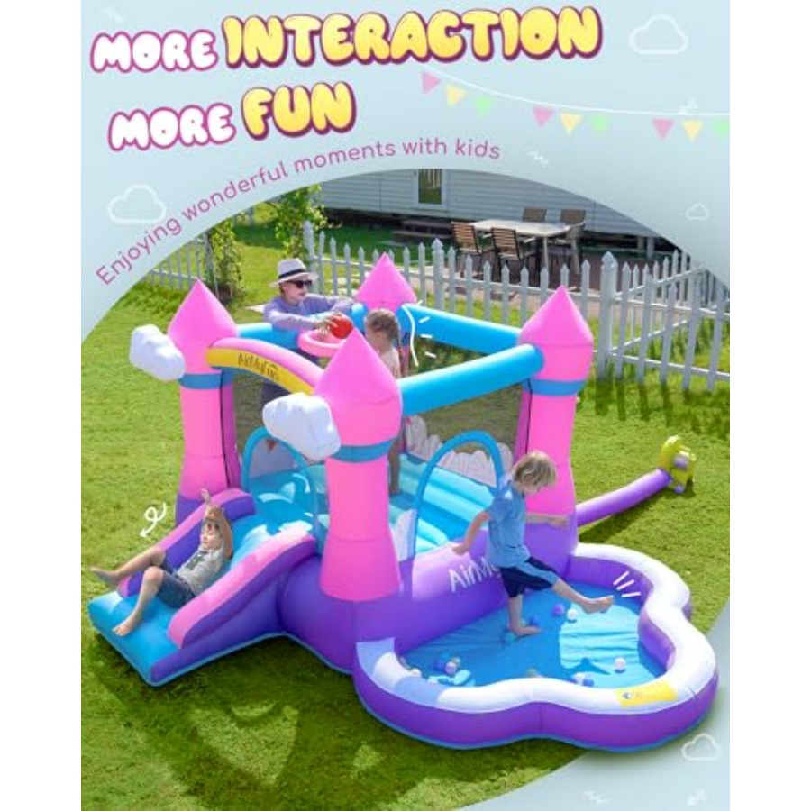 بيت قفز قابل للنفخ باللون الور - مراجعة Kids Outdoor House وسعره