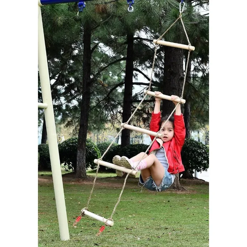 سلم حبال خشبي للأطفال، أرجوحة  - مراجعة Kids Outdoor Climbing Structure وسعره