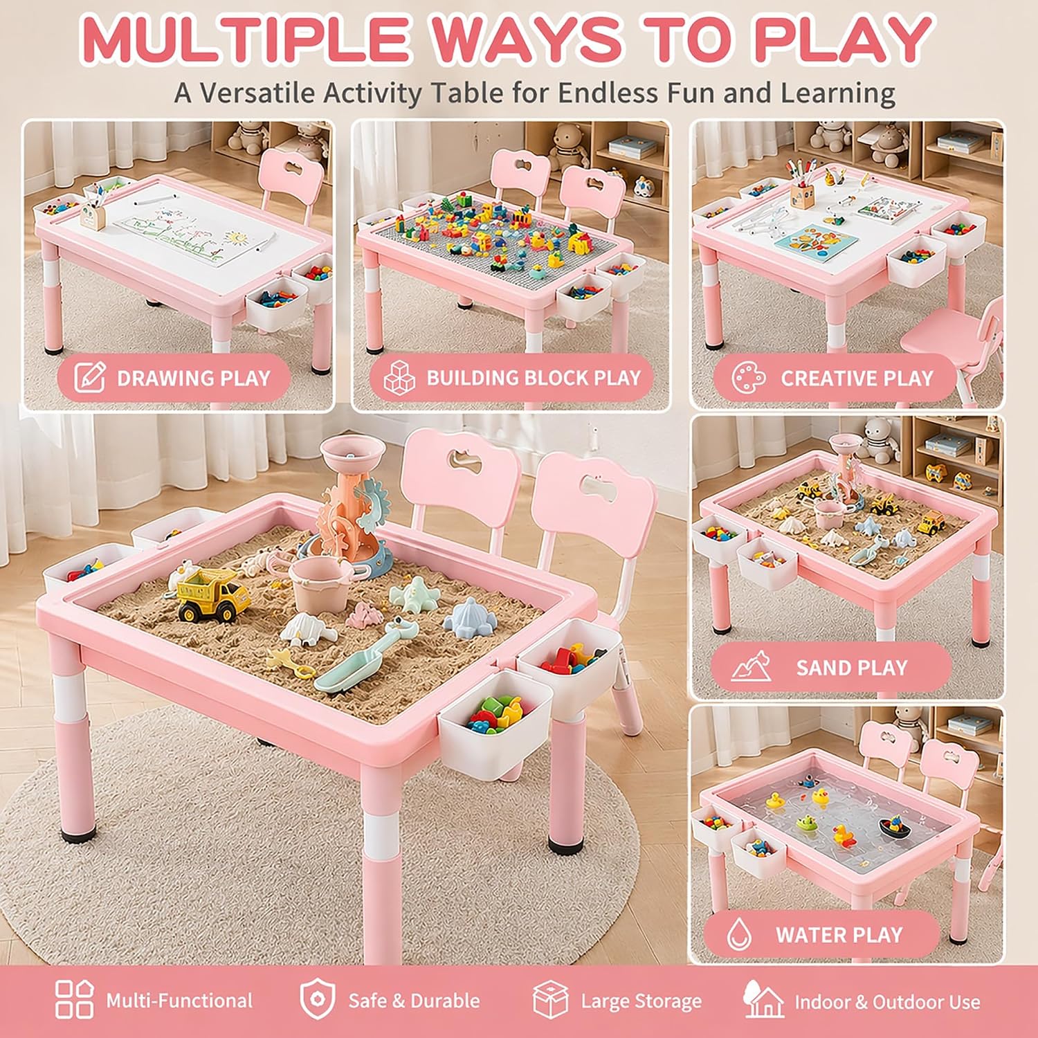 طاولة أنشطة للأطفال مع وحدة تخ - مراجعة Kids Outdoor Activity Table وسعره